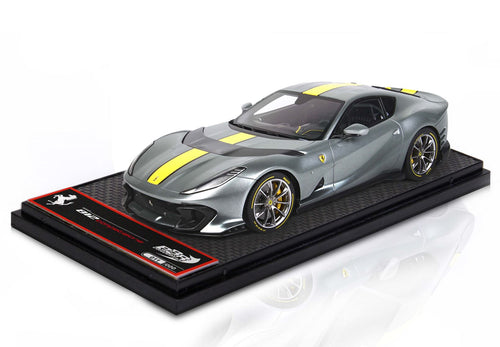 FERRARI 812 Competizione (2021)(Coburn Grey with racing Giallo fly stripe) (1:43)